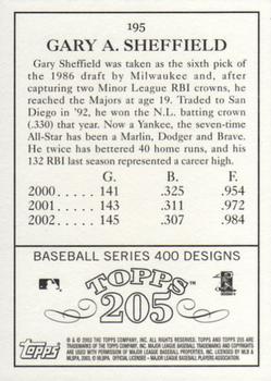 2003 Topps 205 #195 Gary Sheffield Back