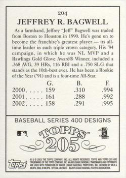2003 Topps 205 #204 Jeff Bagwell Back