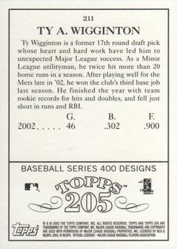 2003 Topps 205 #211 Ty Wigginton Back