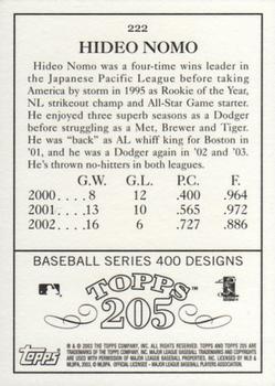 2003 Topps 205 #222 Hideo Nomo Back