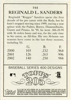 2003 Topps 205 #244 Reggie Sanders Back