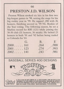 2003 Topps 205 #66 Preston Wilson Back