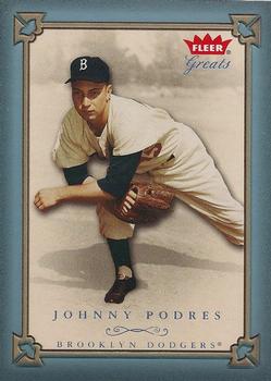 2004 Fleer Greats of the Game - Blue #70 Johnny Podres Front