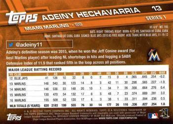 2017 Topps - Limited Edition #13 Adeiny Hechavarria Back