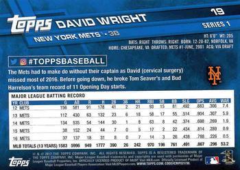 2017 Topps - Limited Edition #19 David Wright Back