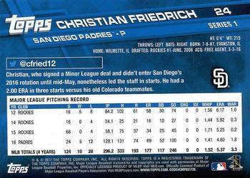 2017 Topps - Limited Edition #24 Christian Friedrich Back