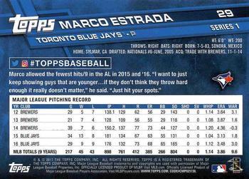 2017 Topps - Limited Edition #29 Marco Estrada Back