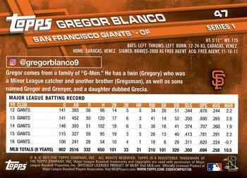 2017 Topps - Limited Edition #47 Gregor Blanco Back