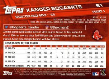 2017 Topps - Limited Edition #61 Xander Bogaerts Back