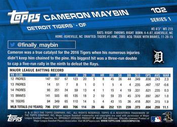2017 Topps - Limited Edition #102 Cameron Maybin Back