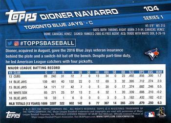 2017 Topps - Limited Edition #104 Dioner Navarro Back