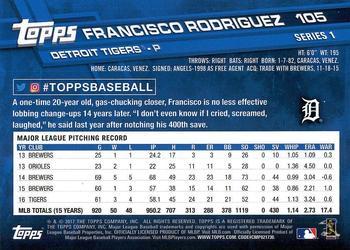 2017 Topps - Limited Edition #105 Francisco Rodriguez Back