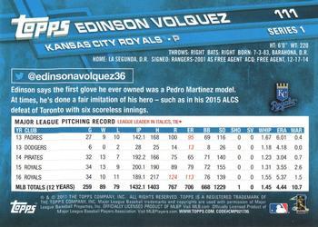 2017 Topps - Limited Edition #111 Edinson Volquez Back