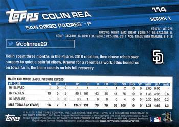 2017 Topps - Limited Edition #114 Colin Rea Back