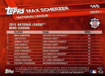 2017 Topps - Limited Edition #145 Max Scherzer Back