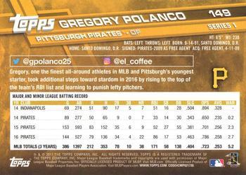 2017 Topps - Limited Edition #149 Gregory Polanco Back