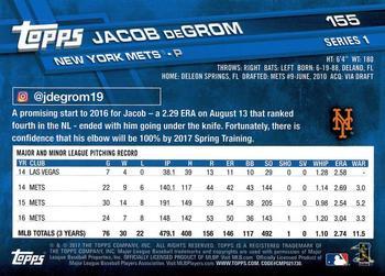 2017 Topps - Limited Edition #155 Jacob deGrom Back