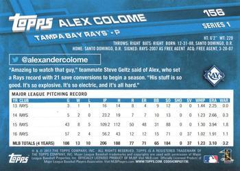 2017 Topps - Limited Edition #156 Alex Colome Back