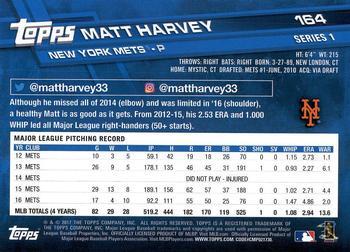 2017 Topps - Limited Edition #164 Matt Harvey Back