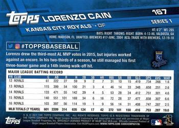 2017 Topps - Limited Edition #167 Lorenzo Cain Back