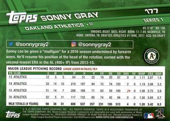 2017 Topps - Limited Edition #177 Sonny Gray Back