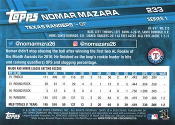 2017 Topps - Limited Edition #233 Nomar Mazara Back
