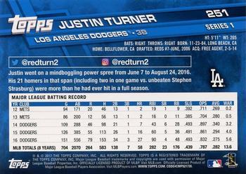 2017 Topps - Limited Edition #251 Justin Turner Back
