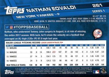 2017 Topps - Limited Edition #261 Nathan Eovaldi Back