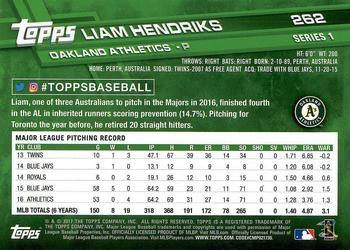 2017 Topps - Limited Edition #262 Liam Hendriks Back
