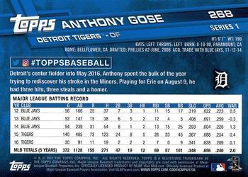 2017 Topps - Limited Edition #268 Anthony Gose Back