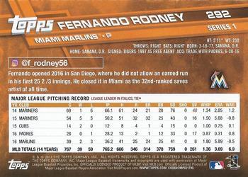 2017 Topps - Limited Edition #292 Fernando Rodney Back