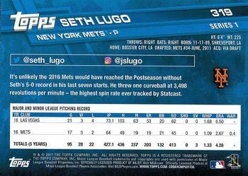 2017 Topps - Limited Edition #319 Seth Lugo Back