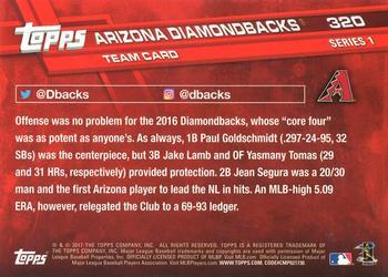 2017 Topps - Limited Edition #320 Arizona Diamondbacks Back