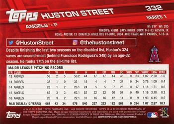 2017 Topps - Limited Edition #332 Huston Street Back