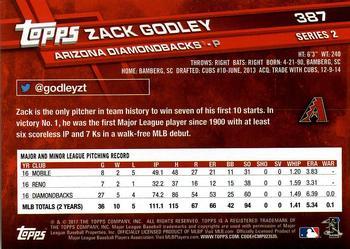 2017 Topps - Limited Edition #387 Zack Godley Back