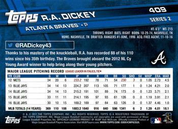 2017 Topps - Limited Edition #409 R.A. Dickey Back