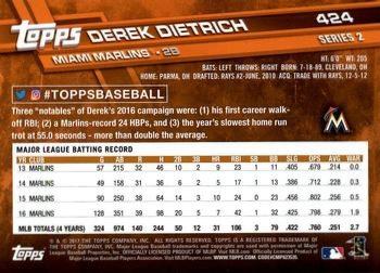 2017 Topps - Limited Edition #424 Derek Dietrich Back