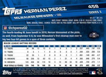 2017 Topps - Limited Edition #458 Hernan Perez Back