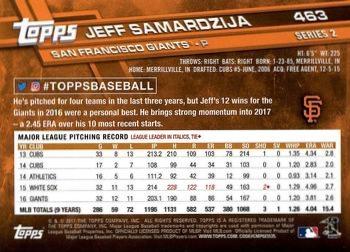 2017 Topps - Limited Edition #463 Jeff Samardzija Back