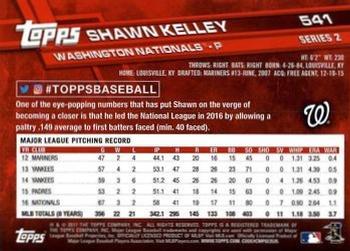 2017 Topps - Limited Edition #541 Shawn Kelley Back