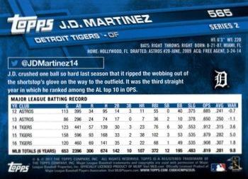 2017 Topps - Limited Edition #565 J.D. Martinez Back