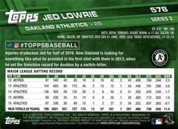 2017 Topps - Limited Edition #578 Jed Lowrie Back