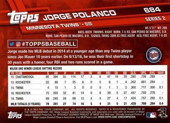 2017 Topps - Limited Edition #684 Jorge Polanco Back