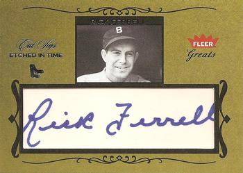 2004 Fleer Greats of the Game - Etched in Time Cuts #ET-RF Rick Ferrell Front