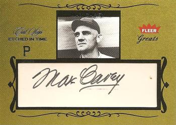 2004 Fleer Greats of the Game - Etched in Time Cuts #ET-MC Max Carey Front
