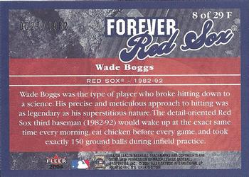 2004 Fleer Greats of the Game - Forever #8F Wade Boggs Back