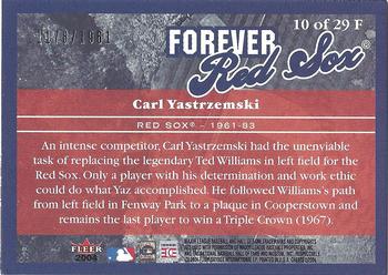 2004 Fleer Greats of the Game - Forever #10F Carl Yastrzemski Back