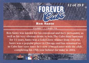 2004 Fleer Greats of the Game - Forever #12F Ron Santo Back
