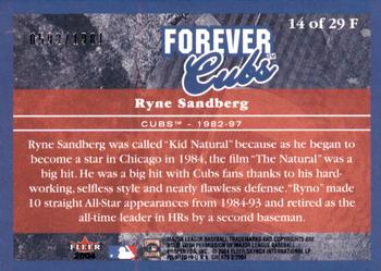 2004 Fleer Greats of the Game - Forever #14F Ryne Sandberg Back