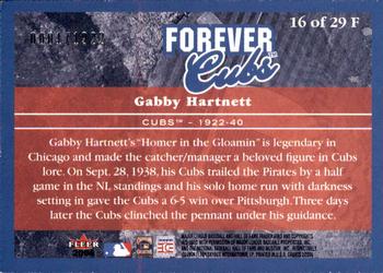 2004 Fleer Greats of the Game - Forever #16F Gabby Hartnett Back